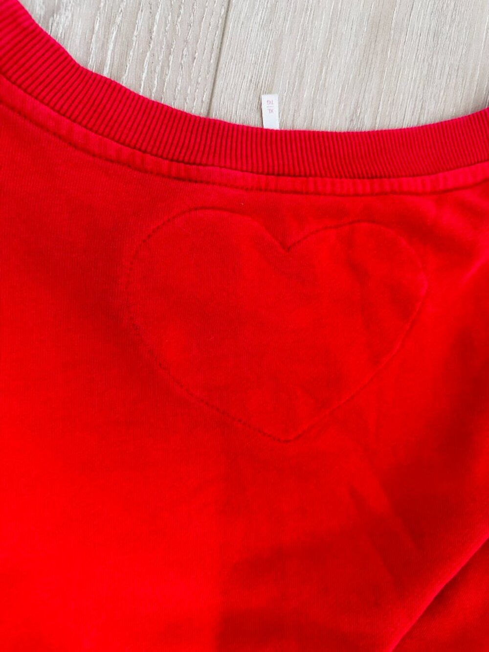 Free People Red Bubble Sleeve Oversized Sweatshirt XL - Picture 2 of 4